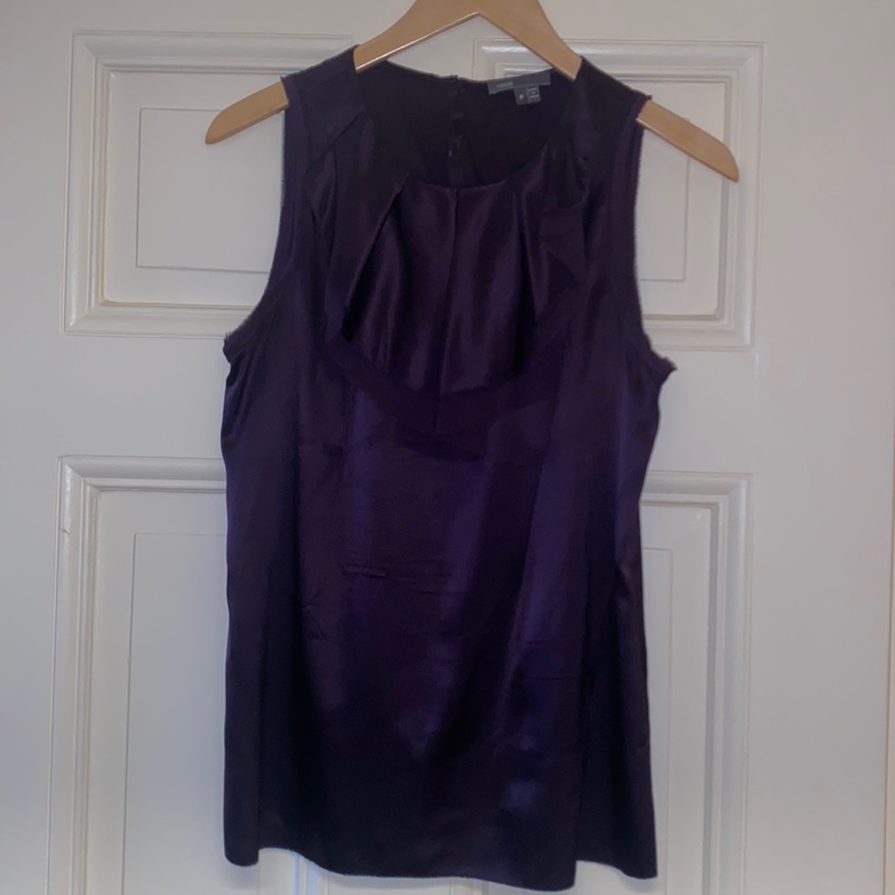 Vince, silk blouse, size M, purple